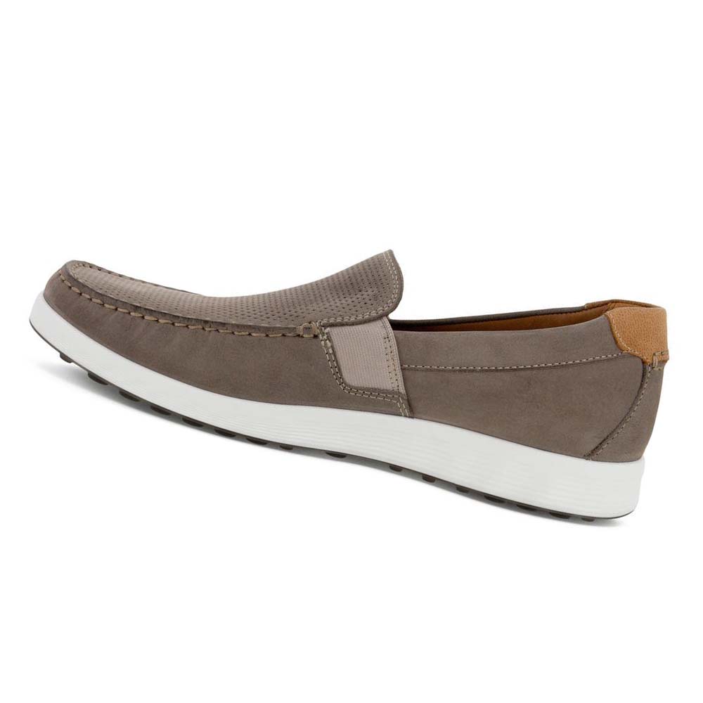 Men's Ecco S Lite Moc Summer Casual Shoes Grey / Brown | Canada 471PJJ